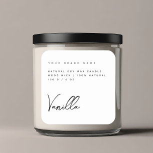 Elegant etiket met witte kaars