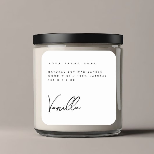 Elegant etiket met witte kaars