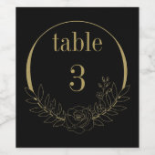 Elegant etiket voor een fles. Tafelnummer. (Enkel label)