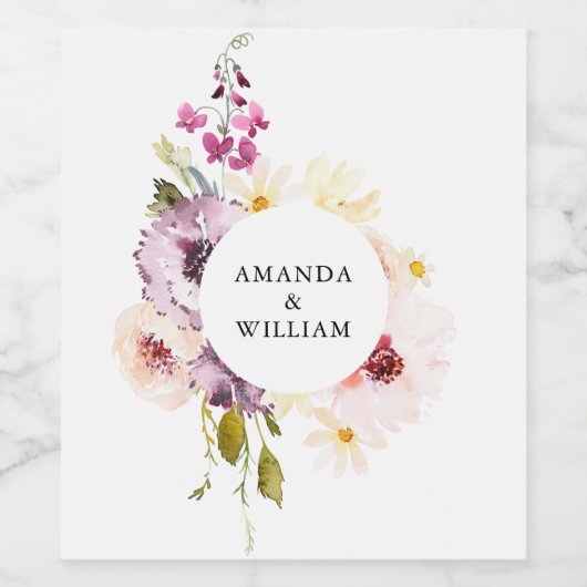 Elegant etiket voor wijnfles (Enkel label)