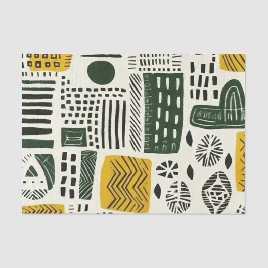 Elegant etnisch Afrikaans patroon met levendige de Tissuepapier (Voorkant)