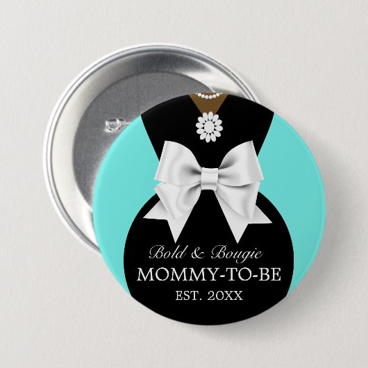 Elegant Etnisch Blauwgroen Baby & Co Tiffany Baby  Ronde Button 7,6 Cm (Voorkant /achterkant)