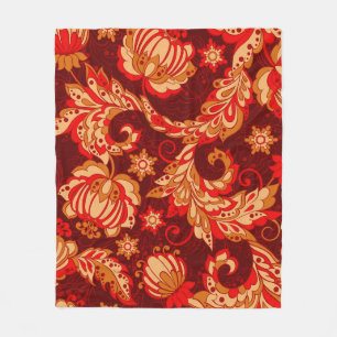 Elegant etnisch Bloemen Naadloos Patroon Fleece Deken