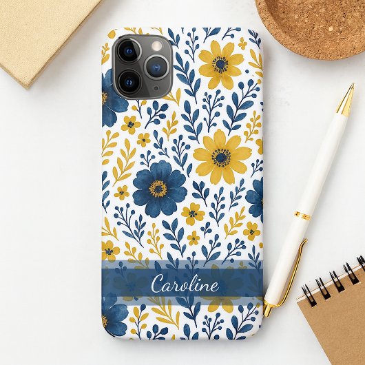 Elegant Etnisch Mediterraan Floral Art Patroon Case-Mate iPhone Case