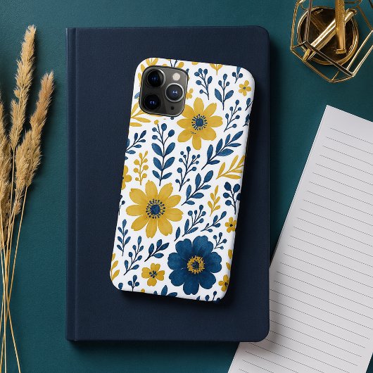 Elegant Etnisch Mediterraan Floral Art Patroon Case-Mate iPhone Case