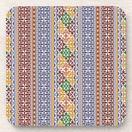 elegant etnisch patroon bier onderzetter (Voorkant)
