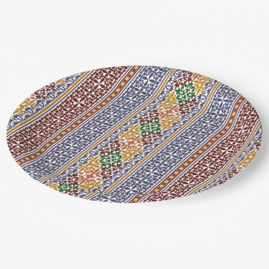 elegant etnisch patroon papieren bordje (Gekanteld)