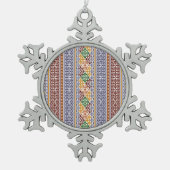 elegant etnisch patroon tin sneeuwvlok ornament (Voorkant)