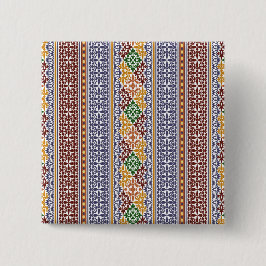 elegant etnisch patroon vierkante button 5,1 cm