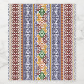 elegant etnisch patroon wijn etiket (Enkel label)