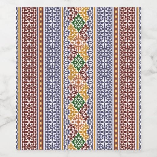 elegant etnisch patroon wijn etiket (Enkel label)