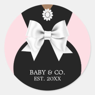 Elegant Etnisch Roze Baby & Co Tiffany Baby Shower Ronde Sticker