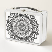 Elegant Etnisch Zwart Bloemen Mandala Patroon (Voorkant)