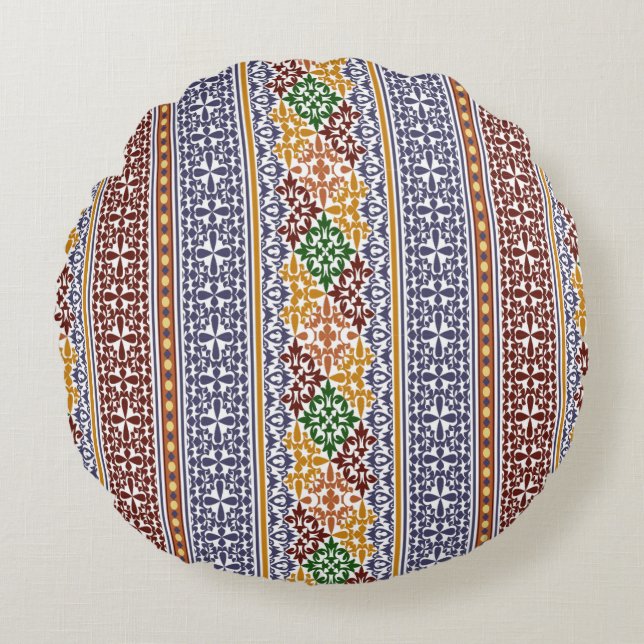 elegant etno-motief rond kussen (Voorkant)