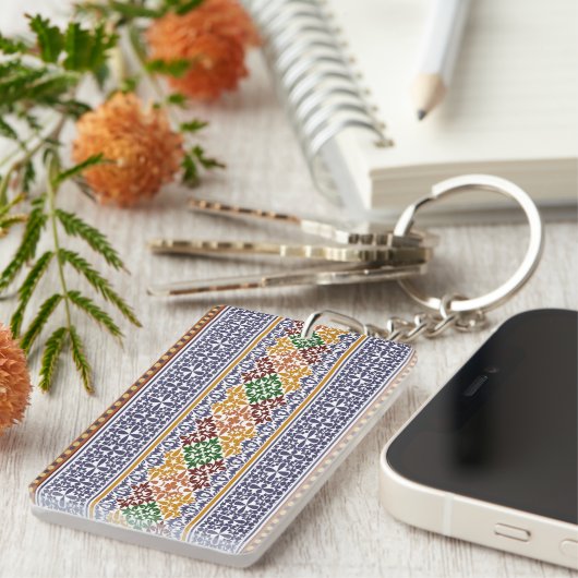 elegant etno-motief sleutelhanger (Voorkant Rechts)