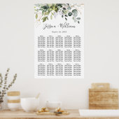 Elegant Eucalyptus 15 Tables Wedding SEATING CHART Poster (Keuken)