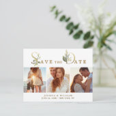 Elegant Eucalyptus 3 FOTO Weddenschap Save the Dat Briefkaart (Staand voorkant)