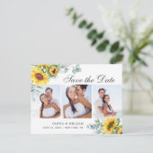 Elegant Eucalyptus 3 FOTO Weddenschap Save the Dat Briefkaart (Staand voorkant)