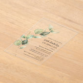 Elegant Eucalyptus 80ste verjaardagsfeest Acryl Uitnodigingen (Laagn)