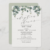 Elegant eucalyptus adoptie Baby shower Kaart (Voorkant / Achterkant)