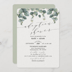 Elegant Eucalyptus Adoption Baby shower Kaart