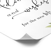 Elegant Eucalyptus Advice & Wishes Weddenschap Poster (Hoek)