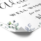 Elegant Eucalyptus Advice & Wishes Weddenschap Poster (Hoek)