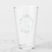 Elegant Eucalyptus Ampersand Monogram Minimalisme Glas (Achterkant)