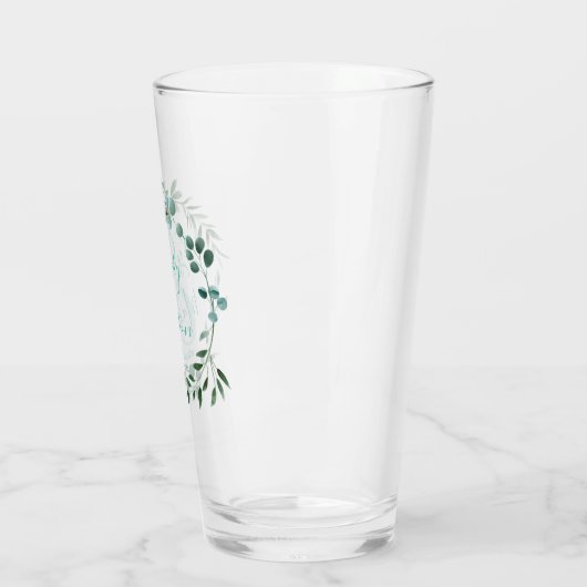Elegant Eucalyptus Ampersand Monogram Minimalisme Glas (Links)