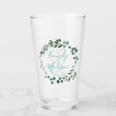 Elegant Eucalyptus Ampersand Monogram Minimalisme Glas (Voorkant)