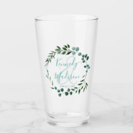 Elegant Eucalyptus Ampersand Monogram Minimalisme Glas