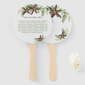 Elegant Eucalyptus and Starfish Wedding fan Handwaaier (Voorkant en achterkant)