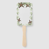 Elegant Eucalyptus and Starfish Wedding fan Handwaaier (Achterkant)