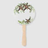 Elegant Eucalyptus and Starfish Wedding fan Handwaaier (Achterkant)
