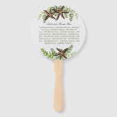 Elegant Eucalyptus and Starfish Wedding fan Handwaaier (Voorkant)