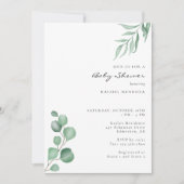 Elegant Eucalyptus Baby shower Greeneral Neutral Kaart (Voorkant)