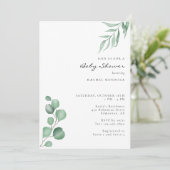 Elegant Eucalyptus Baby shower Greeneral Neutral Kaart (Staand voorkant)