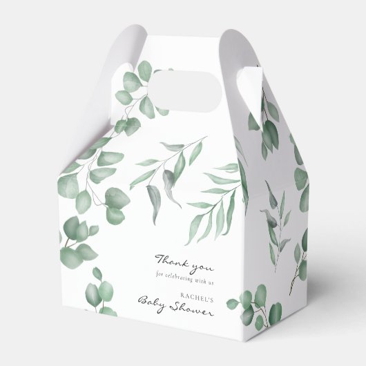 Elegant Eucalyptus Baby shower Greenery Foliage Bedankdoosjes (Achterkant)