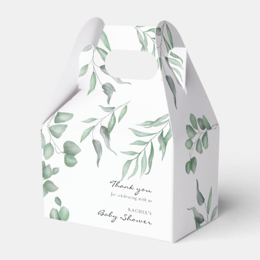 Elegant Eucalyptus Baby shower Greenery Foliage Bedankdoosjes (Voorkant Zijde)