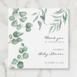 Elegant Eucalyptus Baby shower Greenery Foliage Bedankjes Labels