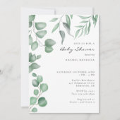 Elegant Eucalyptus Baby shower Greenery Foliage Kaart (Voorkant)