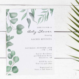Elegant Eucalyptus Baby shower Greenery Foliage Kaart