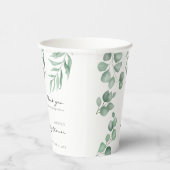 Elegant Eucalyptus Baby shower Greenery Foliage Papieren Bekers (Rechts)