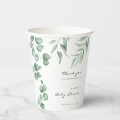 Elegant Eucalyptus Baby shower Greenery Foliage Papieren Bekers (Voorkant)