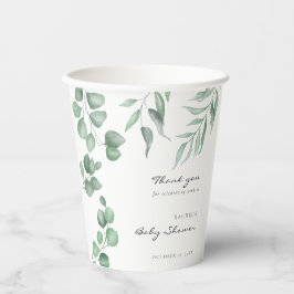 Elegant Eucalyptus Baby shower Greenery Foliage Papieren Bekers