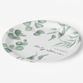 Elegant Eucalyptus Baby shower Greenery Foliage Papieren Bordje (Gekanteld)