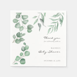 Elegant Eucalyptus Baby shower Greenery Foliage Servet