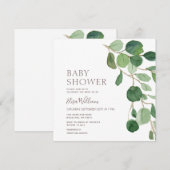 Elegant Eucalyptus Baby shower Invitation Kaart (Voorkant / Achterkant)