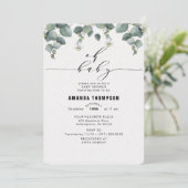 Elegant Eucalyptus Baby shower Kaart (Staand voorkant)
