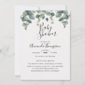 Elegant Eucalyptus Baby shower Kaart (Voorkant)